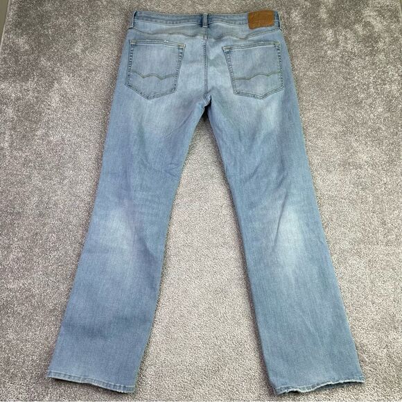 American Eagle Men's 34X30 Blue Bootcut Mid-Rise Light Denim Extreme Flex 4 - Picture 3 of 12